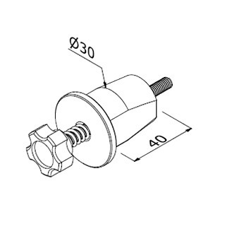 Quickfix LS - M6/D30 x 70A  GRIS (V1-V7-embase)