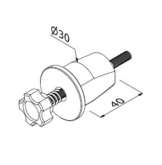 Quickfix LS - M6/D30 x 80A NOIR (Corner - porte - hiled)