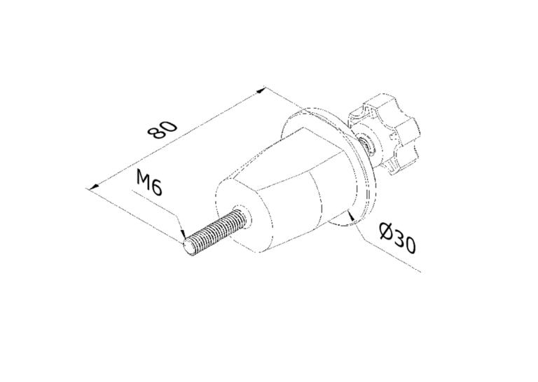 Quickfix LS - M6/D30 x 80A PLAT (Corner - porte - hiled)