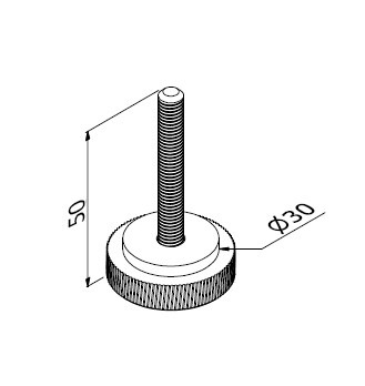 ALUVISION Pin D30 Fixation M6x50A GRIS (spot and co)