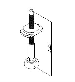 ALUVISION Pied ajustable D30 M8